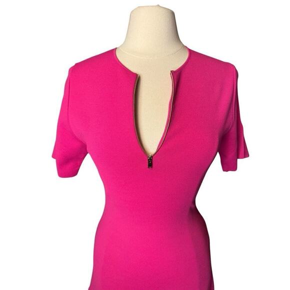 Stella McCartney NEW Hot Pink Fit And Flare Midi Dress HoCo Formal - Picture 2 of 10